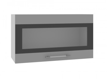 Олива ВПГСФ 800 Шкаф верхний горизонтальный со стеклом с фотопечатью высокий (Снег глянец/корпус Серый) в Енисейске - enisejsk.mebel54.com | фото
