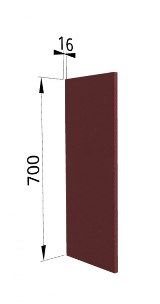 Панель торцевая П Квадро (для шкафа верхнего) Красная кожа в Енисейске - enisejsk.mebel54.com | фото