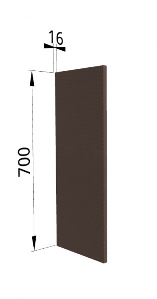 Панель торцевая П Квадро (для шкафа верхнего) Шоколад кожа в Енисейске - enisejsk.mebel54.com | фото