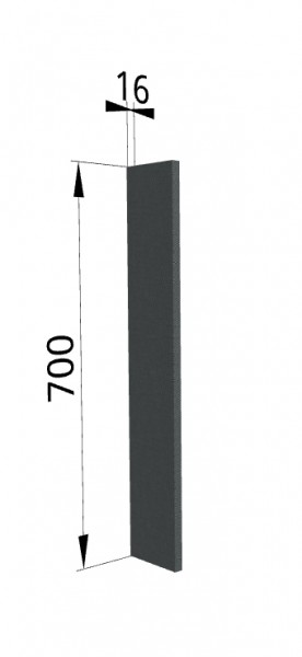 Панель торцевая ПТ 400 Квадро (для шкафа торцевого верхнего) Железо в Енисейске - enisejsk.mebel54.com | фото