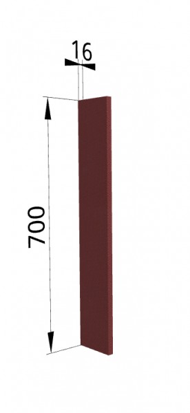 Панель торцевая ПТ 400 Квадро (для шкафа торцевого верхнего) Красная кожа в Енисейске - enisejsk.mebel54.com | фото