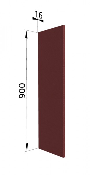 Панель торцевая ВП Квадро (для шкафа верхнего высокого) Красная кожа в Енисейске - enisejsk.mebel54.com | фото