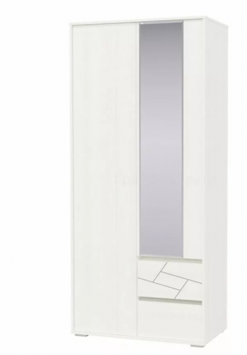 Шкаф 2-х дверный с ящиками Аделина 1000 Рамух белый в Енисейске - enisejsk.mebel54.com | фото