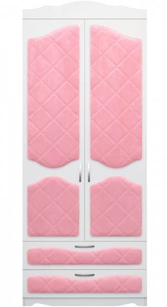 Шкаф 2-х створчатый с ящиками серии Иллюзия 36 Светло-розовый в Енисейске - enisejsk.mebel54.com | фото