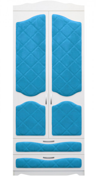 Шкаф 2-х створчатый с ящиками серии Иллюзия 84 Ярко-голубой в Енисейске - enisejsk.mebel54.com | фото