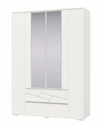 Шкаф 4-х дверный с ящиками Аделина 1600 Рамух белый в Енисейске - enisejsk.mebel54.com | фото