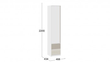 Шкаф для белья комбинированный «Сканди» Дуб Гарден/Белый/Глиняный серый в Енисейске - enisejsk.mebel54.com | фото
