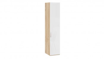 Шкаф для белья с 1 глухой дверью «Эмбер» Яблоня Беллуно/Белый глянец в Енисейске - enisejsk.mebel54.com | фото