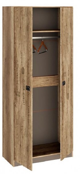 Шкаф для одежды «Пилигрим» (Дуб Каньон светлый, Фон серый) в Енисейске - enisejsk.mebel54.com | фото