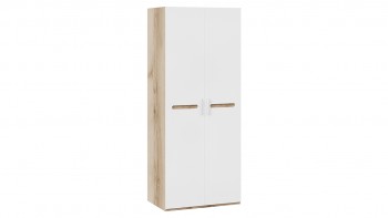 Шкаф для одежды с 2-мя дверями «Фьюжн» Дуб Делано/Белый глянец в Енисейске - enisejsk.mebel54.com | фото
