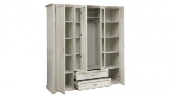 Шкаф для одежды "Сохо" (бетон пайн белый/2 ящика/зеркало) в Енисейске - enisejsk.mebel54.com | фото