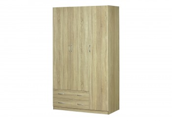 Шкаф для платья и белья 3-х дверный без зеркала Дуб Сонома в Енисейске - enisejsk.mebel54.com | фото