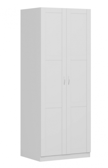 Шкаф двухдверный Пегас сборный белый в Енисейске - enisejsk.mebel54.com | фото