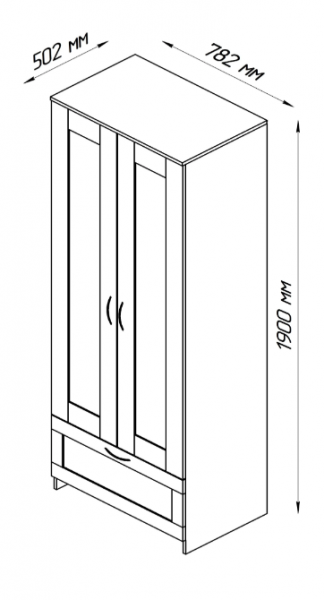 Шкаф двухдверный Сириус с 1 ящиком белый в Енисейске - enisejsk.mebel54.com | фото