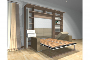 Шкаф-кровать с диваном Каролина в Енисейске - enisejsk.mebel54.com | фото