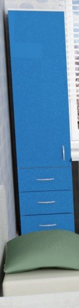 Шкаф-пенал №1 (полуоткрытый) Винтерберг/Голубой в Енисейске - enisejsk.mebel54.com | фото