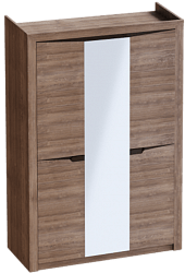 Шкаф трехдверный Соренто Дуб стирлинг/Кофе структурный матовый в Енисейске - enisejsk.mebel54.com | фото