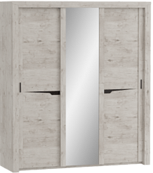 Шкаф трехдверный Соренто с раздвижными дверями Дуб бонифаций/Кофе структурный матовый в Енисейске - enisejsk.mebel54.com | фото