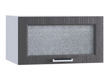 Шкаф верхний горизонтальный со стеклом 610, ШВГС 610 (Клен серый/корпус белый) в Енисейске - enisejsk.mebel54.com | фото