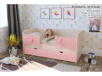 Соня Кровать детская 2 ящика 1.6 Розовый глянец в Енисейске - enisejsk.mebel54.com | фото