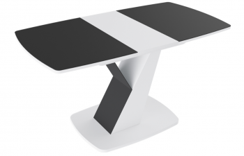 Стол обеденный «Гарда» Тип 1 (Белый/Стекло матовое черный графит) в Енисейске - enisejsk.mebel54.com | фото
