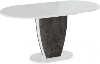 Стол обеденный «Монреаль» Тип 1 (Белый глянец/Моод темный) в Енисейске - enisejsk.mebel54.com | фото