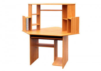Угловой компьютерный стол (Вишня Оксфорд) в Енисейске - enisejsk.mebel54.com | фото