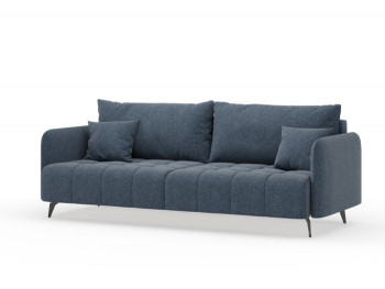Валериан диван трёхместный прямой Синий, ткань RICO FLEX 101 в Енисейске - enisejsk.mebel54.com | фото